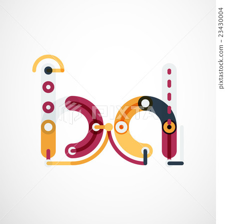 Cartoon linear letters icons Cartoon linear letters icons 23430004