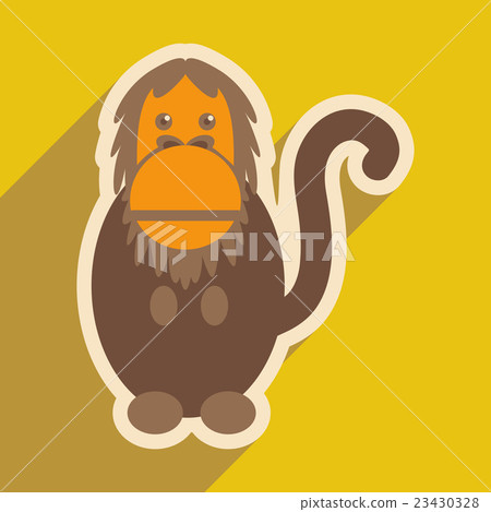 flat icon with long shadow happy monkey flat icon with long shadow happy monkey 23430328