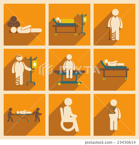 Modern flat icons collection with long shadow Modern flat icons collection with long shadow 23430614