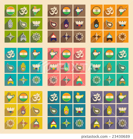 Modern flat icons collection with long shadow 23430689