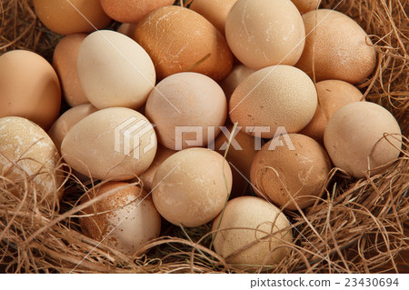Basket with eggs 23430694