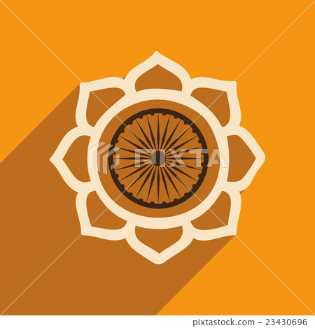 Modern flat icon with long shadow lotus 23430696