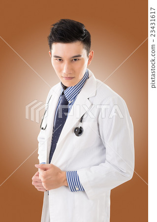 Asian doctor with gesture 23431617