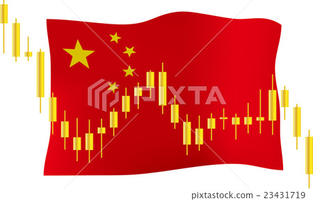 Stock price and national flag 23431719