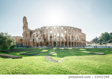 Colosseum in Rome and morning sun, Italy 23432394
