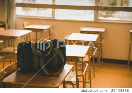 school bags, classroom, no people 23434288