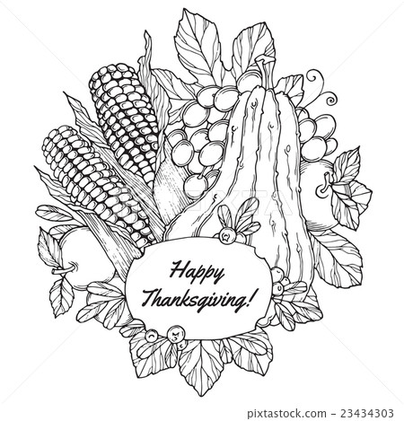 Thanksgiving Day greeting card with berries Thanksgiving Day greeting card with berries 23434303