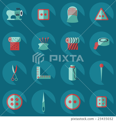 Flat concept, set modern design with shadow sewing 23435032