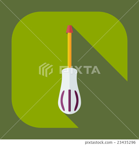 Flat modern design with shadow icons screwdriver 23435296