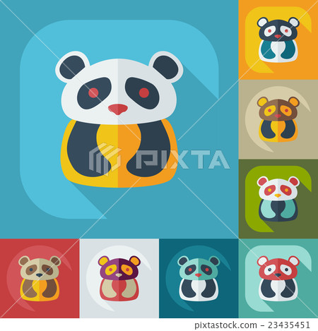 Flat modern design with shadow icons pandas Flat modern design with shadow icons pandas 23435451