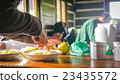 Hikers Having Morning Breakfast 23435572