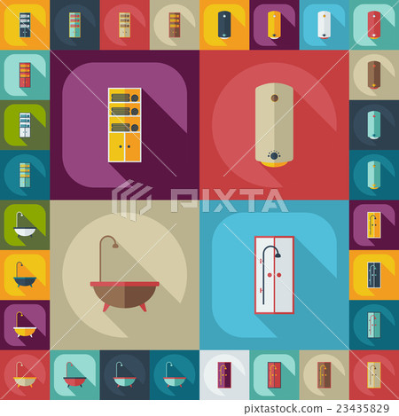 Flat concept, set modern design with shadow - Stock Illustration ...