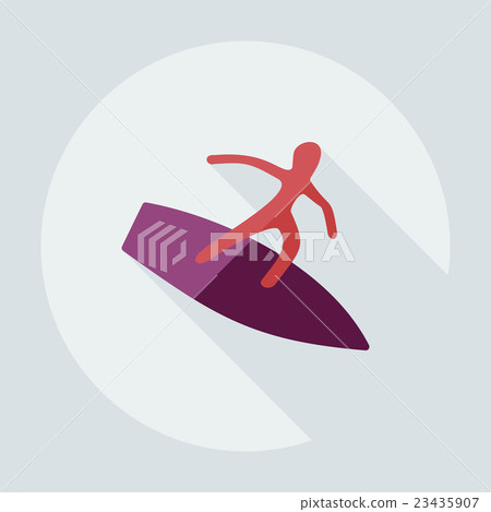 Flat modern design with shadow icons surfer - Stock Illustration ...