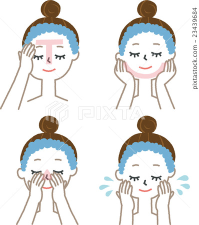 Women who cleanses facial cleansing 23439684