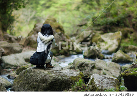 A woman relaxing in the valley 23439889