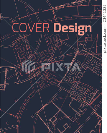 Drawing of abstract architectural detail on flat Drawing of abstract architectural detail on flat 23441322