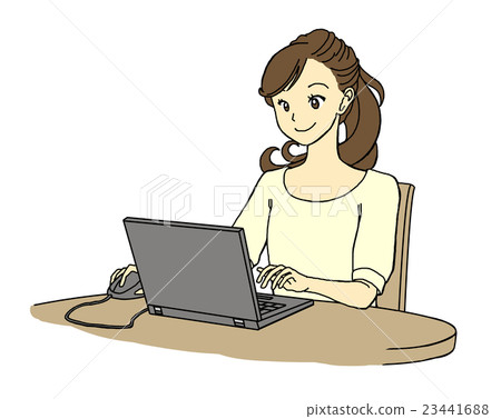 Lady computer black 23441688