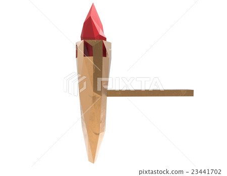 3d illustration of torch. low poly 23441702