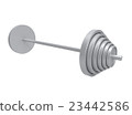 3d illustration of barbell.  23442586