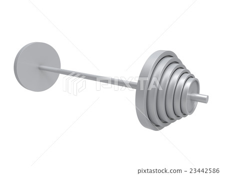 3d illustration of barbell.  23442586
