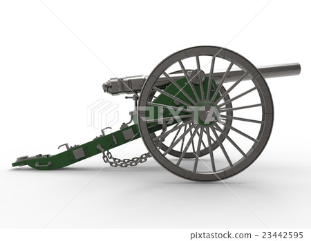 3d illustration of civil war cannon 23442595