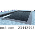3d illustration of pool 23442598