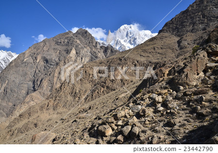巴基斯坦罕薩的高峰Lady Finger和Hunza Peak 23442790