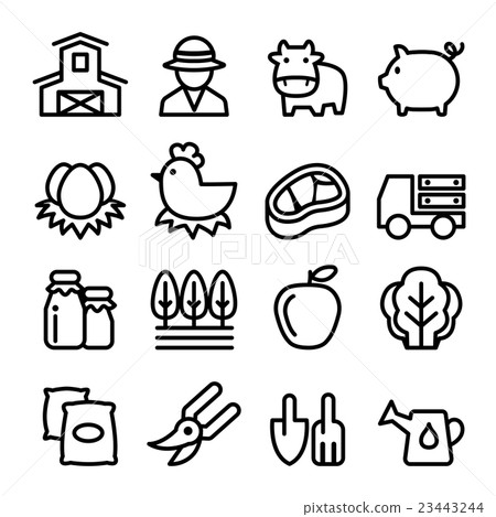 Farm icons set, line icon Vector illustration Farm icons set, line icon Vector illustration 23443244