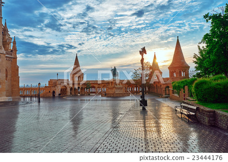 View on the Old Fishermen Bastion in Budapest View on the Old Fishermen Bastion in Budapest 23444176