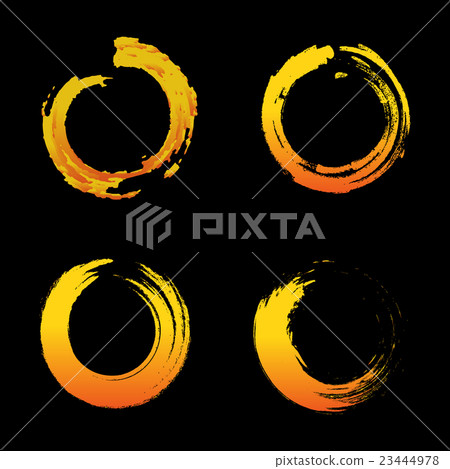 Vector isolated warm orange color logo. Unusual 23444978