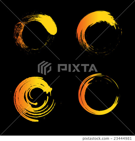 Vector isolated warm orange color logo. Unusual 23444981