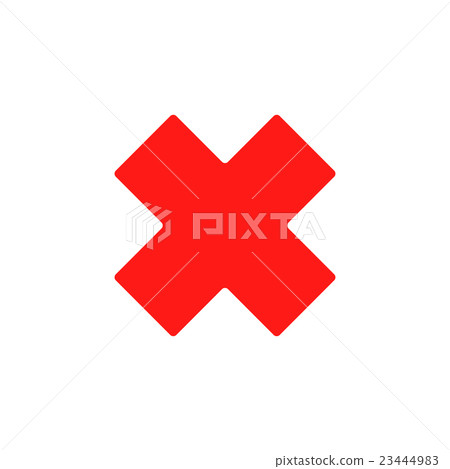 Symbol in the form of a red letter H. Red plaster 23444983