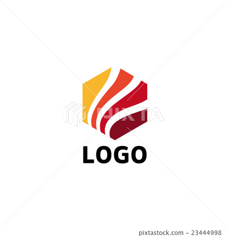 Hexagonal multicolored vector logo template Hexagonal multicolored vector logo template 23444998
