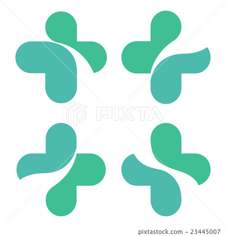 Medical cross. Cross logo. Waves passing through Medical cross. Cross logo. Waves passing through 23445007
