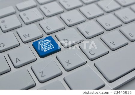 Document icon on computer keyboard button Document icon on computer keyboard button 23445935