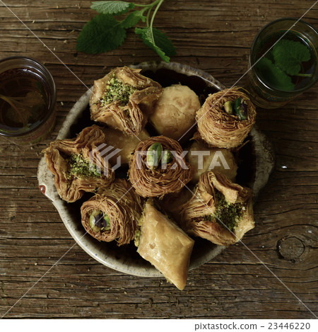 assorted baklava pastries 23446220