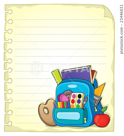 Notebook page with schoolbag 1 23446831