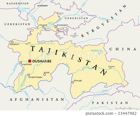 Tajikistan Political Map Tajikistan Political Map 23447982