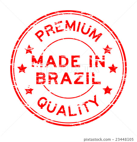 Grunge premium quality made in brazil rubber stamp - Stock Illustration ...