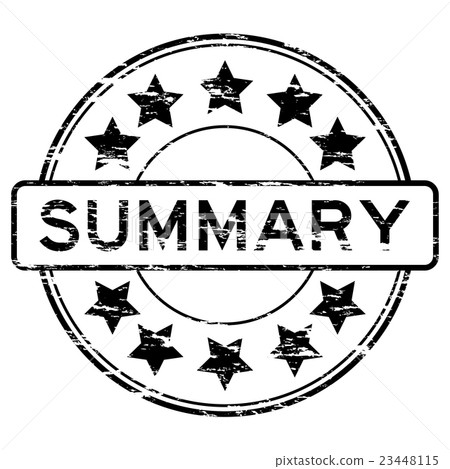 插图素材: round black grunge summary with star stamp
