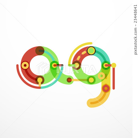 Cartoon linear letters icons Cartoon linear letters icons 23448641