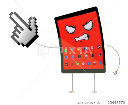 Angry Tablet pointing at invisible object Angry Tablet pointing at invisible object 23448773