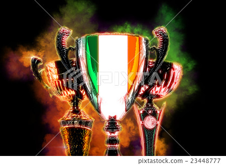 Trophy cup textured with flag of Ireland Trophy cup textured with flag of Ireland 23448777