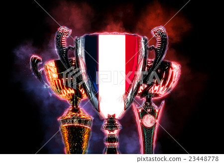 Trophy cup textured with flag of France Trophy cup textured with flag of France 23448778
