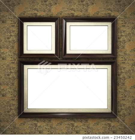 Wooden frame on color wallpaper - Stock Illustration [23450242] - PIXTA