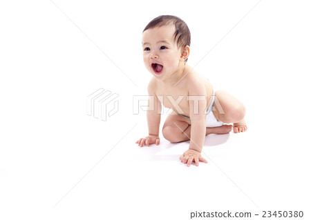 A Asian baby on a studio white background 23450380