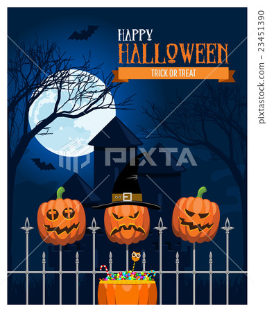 Halloween Castle Postcard 23451390