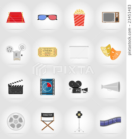cinema flat icons flat icons vector illustration - Stock Illustration ...