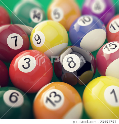 Group colorful glossy billiard pool game balls 23451751