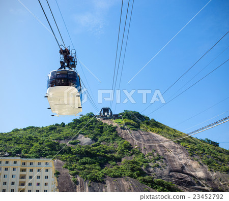 ropes of cable car at Sugar Loaf station 23452792